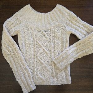 express handknit wool cable sweater